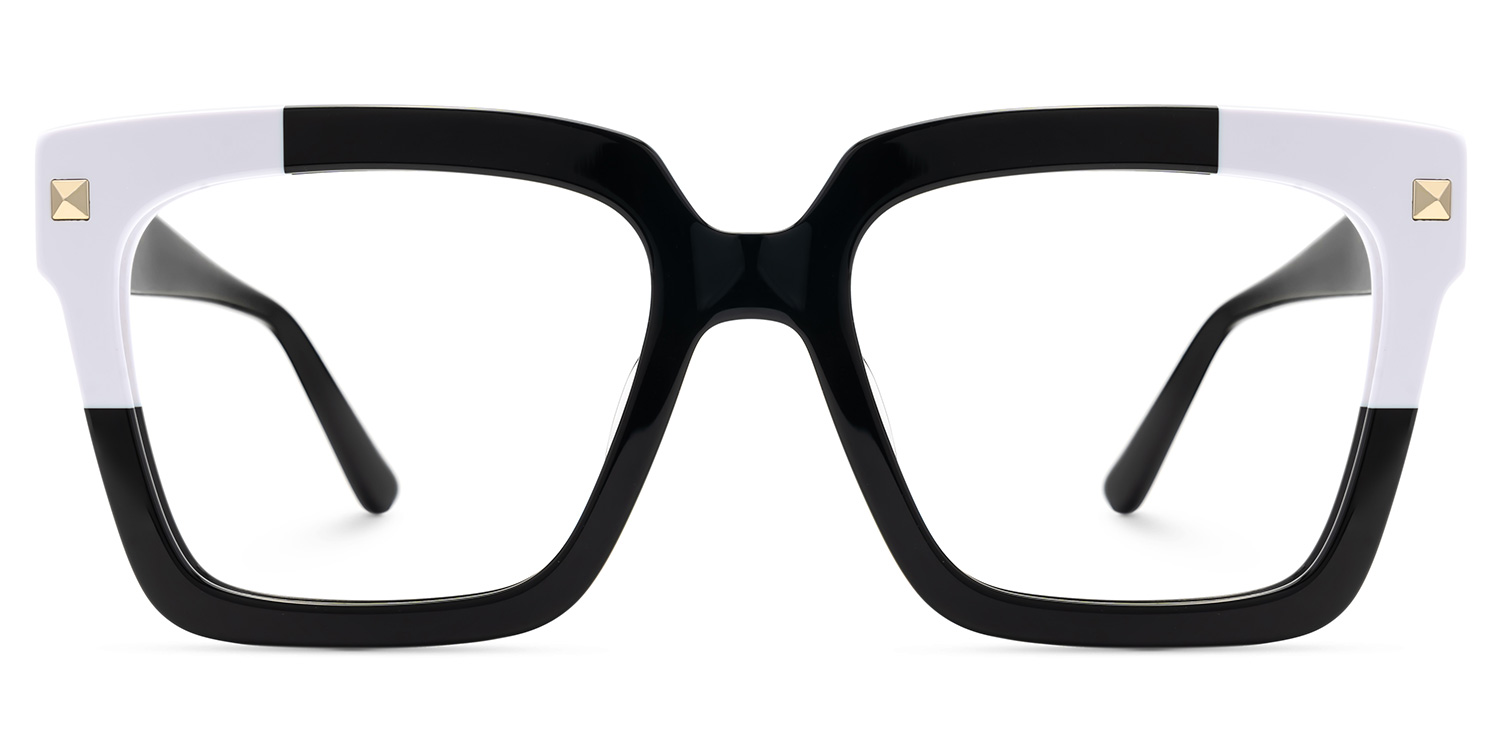 Glendalis Square Black and White Frames for Glasses  | ZEELOOL Canada0