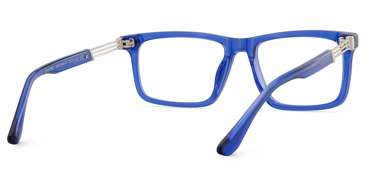 Emerson Eyeglasses in Rectangle Blue Frame | ZEELOOL Canada5