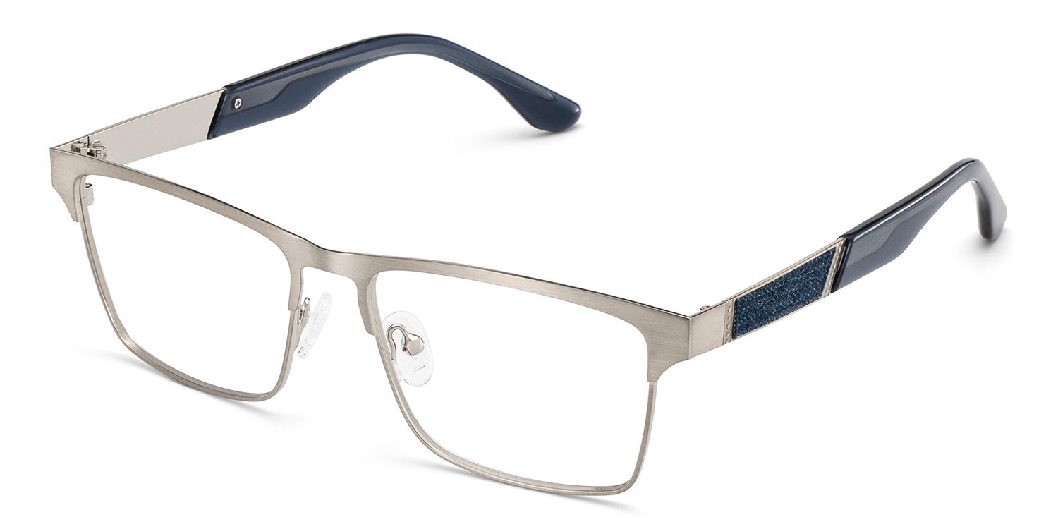 Jasper Eyeglasses in Browline Silver Frame | ZEELOOL Canada3