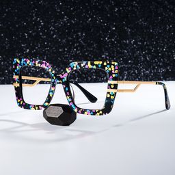 Poutine Square Pattern Glasses0
