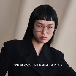 Angular rectangular aviators with a graphic edge.0