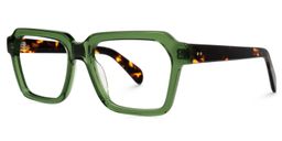 Richard Rectangle Green Glasses2