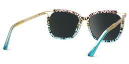 Sidibe Square Blue Leopard Glasses3