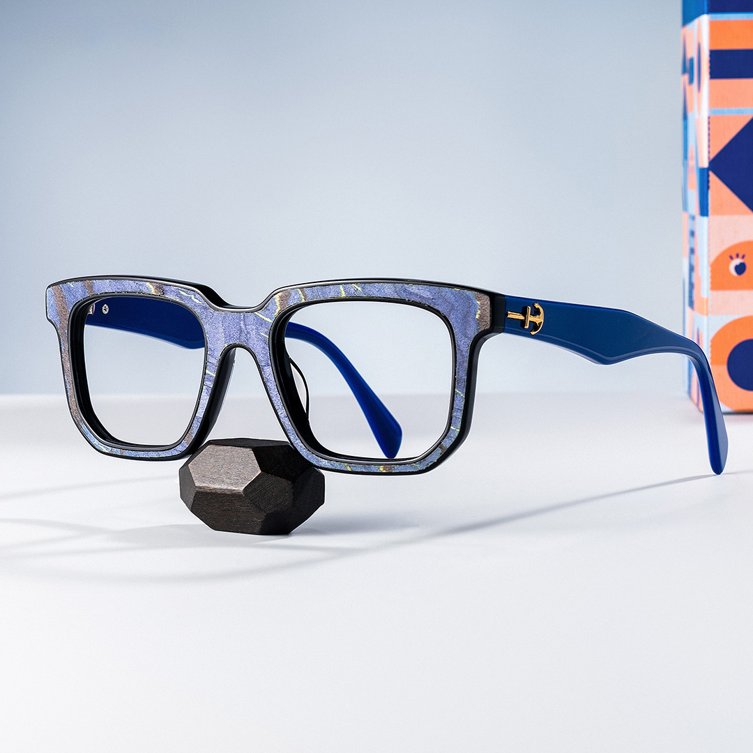 Keylin Rectangle Blue Glasses0