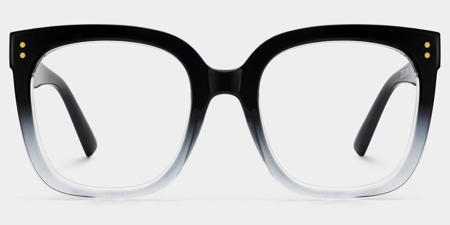 TR90 Ebony Eyeglasses, Ebony Square Glasses -Zeelool Glasses1
