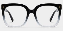 Ebony Square Black Clear Glasses1