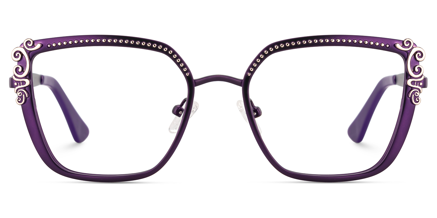 Women's Purple Glasses Frames in Square Shape0