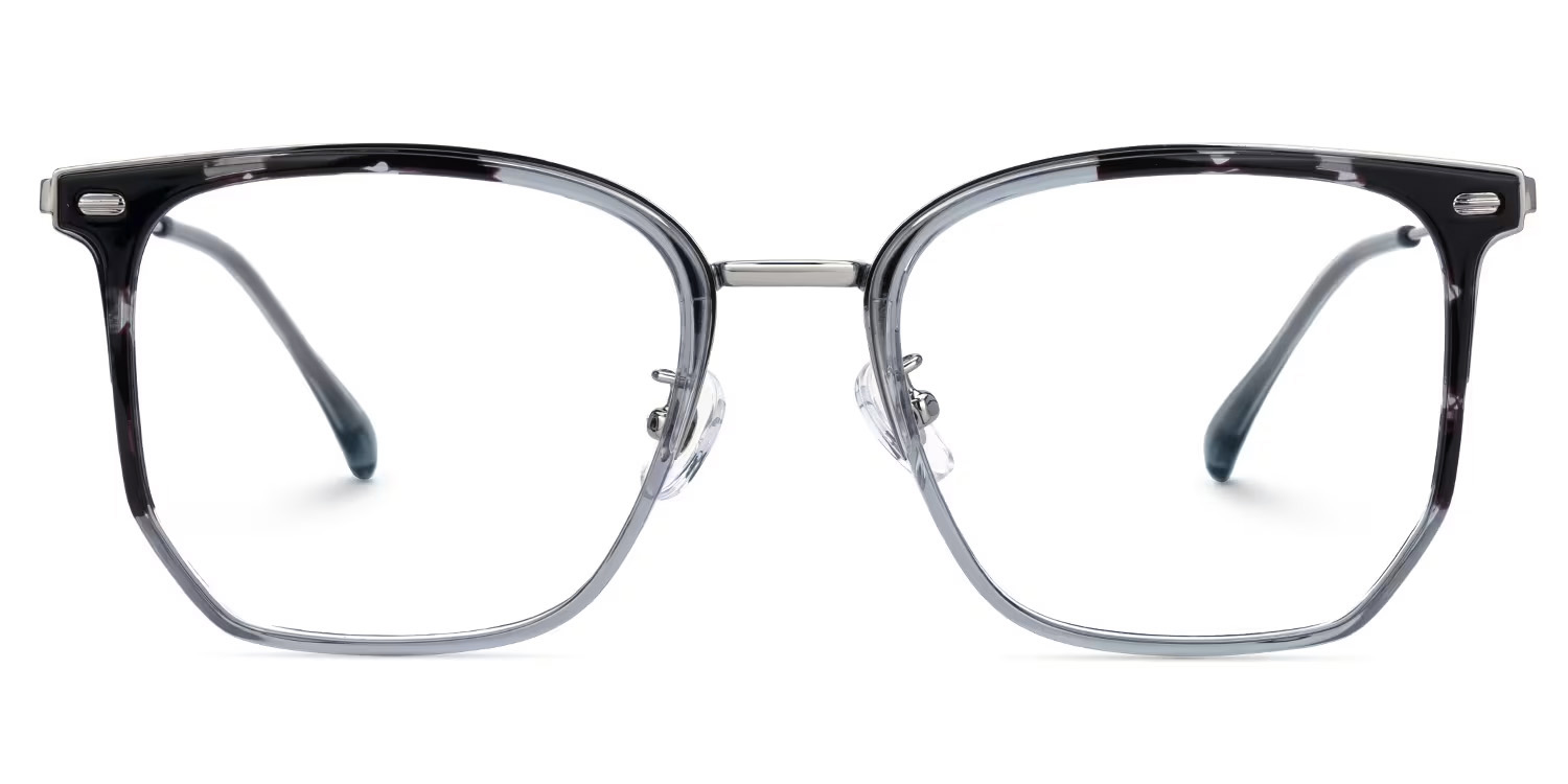 Roque Mixed-material Geometric Tortoise Frame Glasses | ZEELOOL Canada0