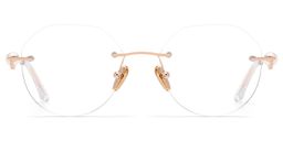 Wyatt  Geometric Rose Gold Glasses2