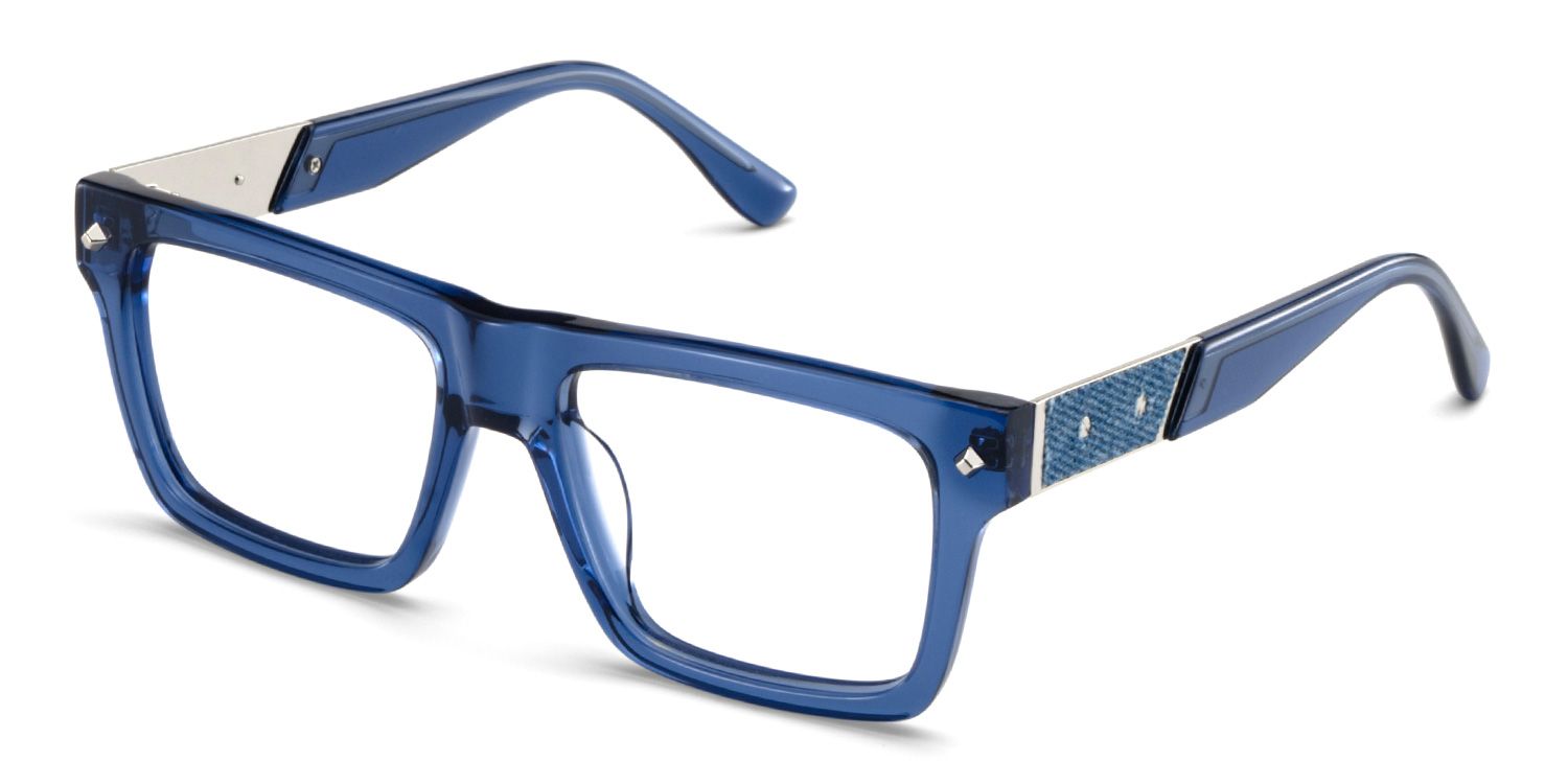 Trent Eyeglasses in Rectangle Blue Frame | ZEELOOL Canada3