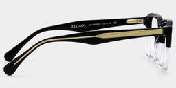 Vickerie Rectangle Black Clear Glasses4