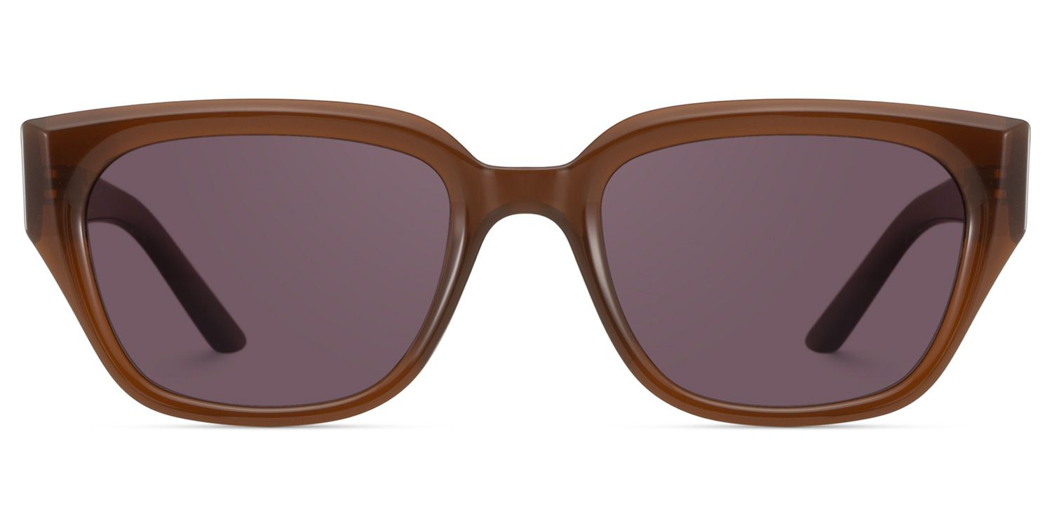 Serene Brown Clear Cat eye Polarized Sunglasses Online | ZEELOOL Canada0