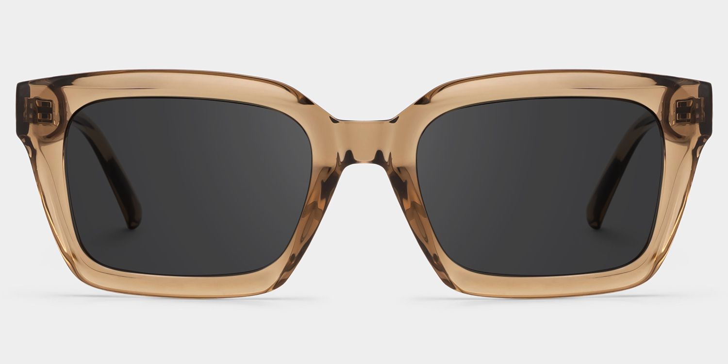 Grover Rectangle Sunglasses and Beige Color Frames0