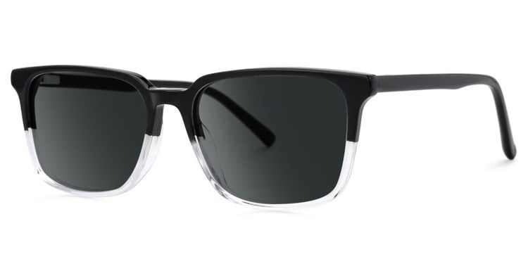 Barnhill Black-Clear Square Sunglasses