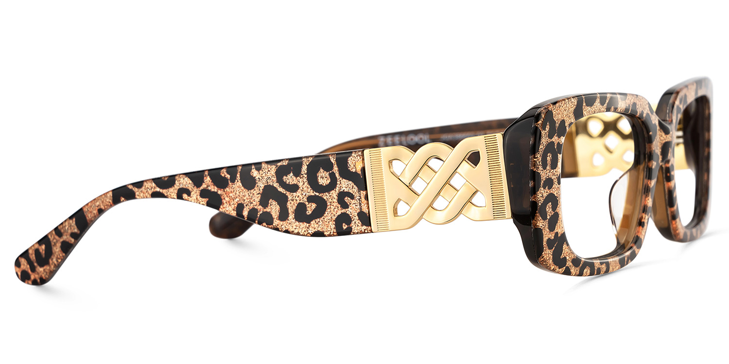 Jonas Rectangle Leopard Glasses4