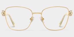 Ellie Gold Rectangle Glasses0