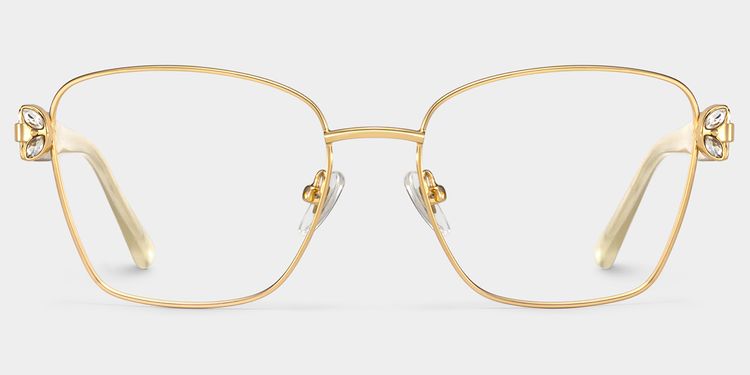 Ellie Gold Rectangle Glasses