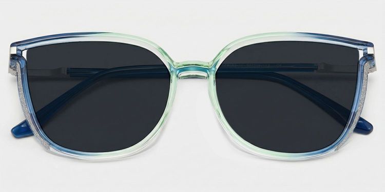 Rodz Blue-Green Square Sunglasses