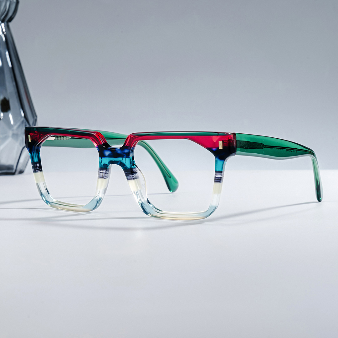 Laguer Rectangle Green Glasses1