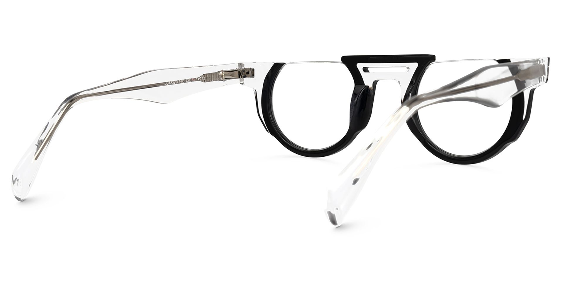Mastin Round Black Eyeglasses and Half Frames3