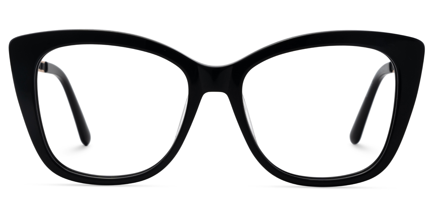 Deangela Cateye Black Glasses1