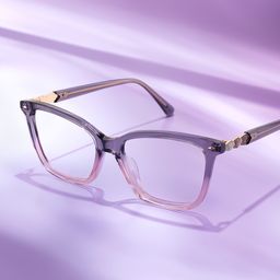 Theo Grey Pink Rectangle Glasses7