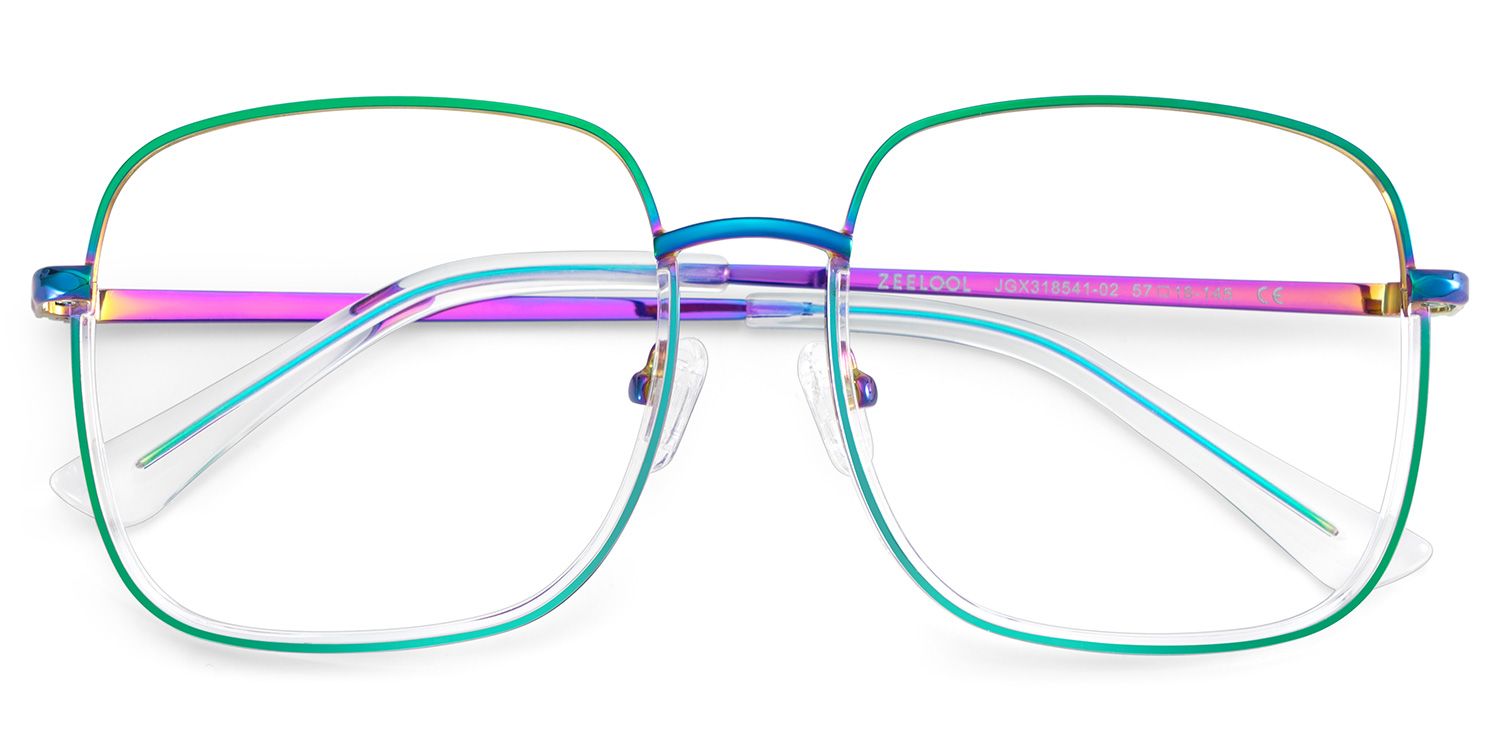 Wade Square Iridescent Color Frame Glasses for Women | ZEELOOL Canada2