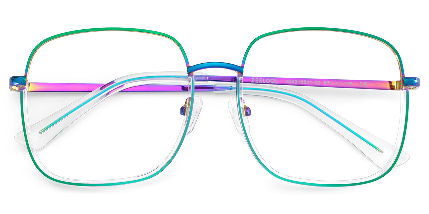 Wade Square Iridescent Color Frame Glasses for Women | ZEELOOL Canada2