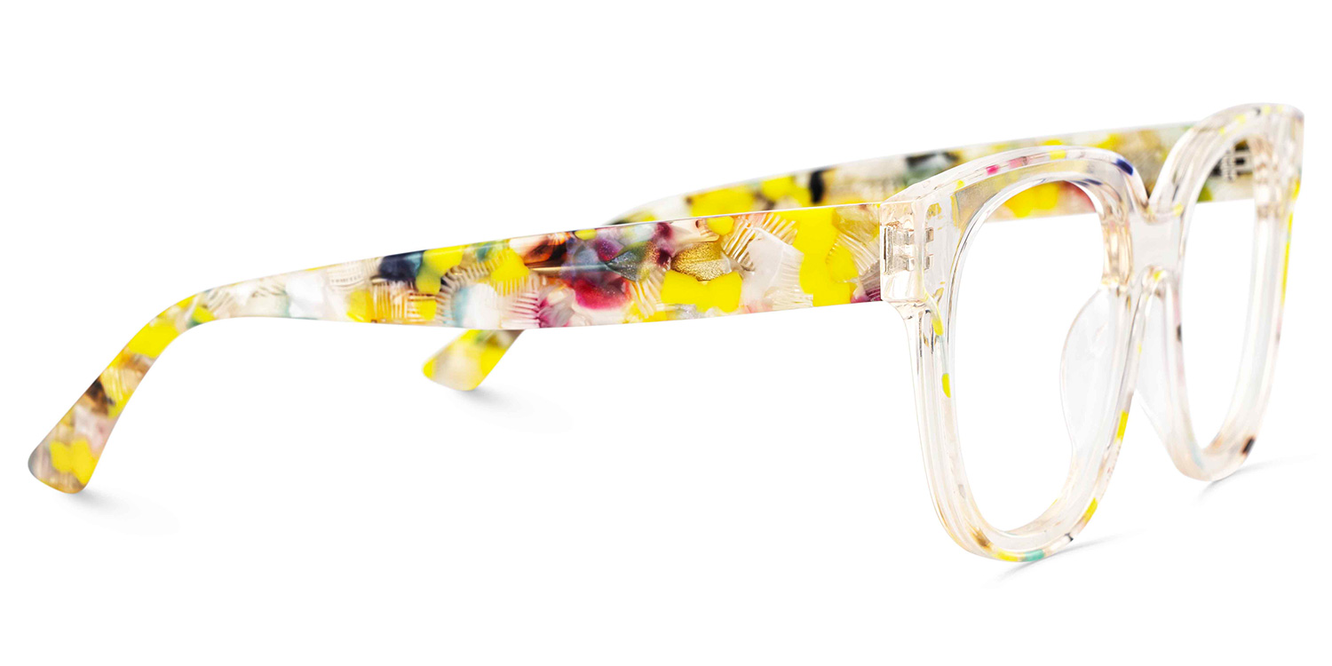 Jett Acetate Yellow Frame Glasses with Square Shape | ZEELOOL Canada4