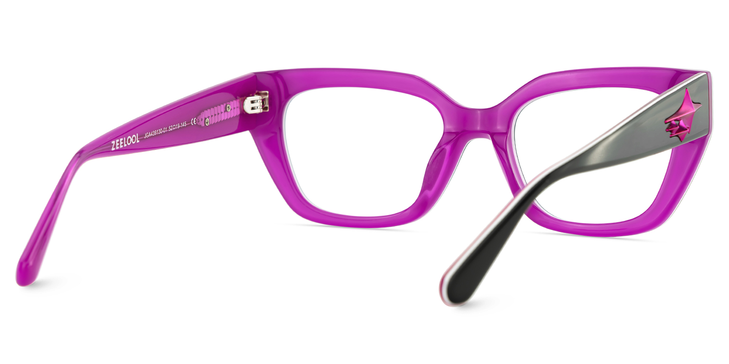 Flare Rectangle Black Glasses5