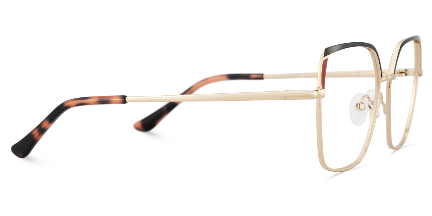 Shayla Metal Square Black Red Frame Glasses | ZEELOOL Canada4