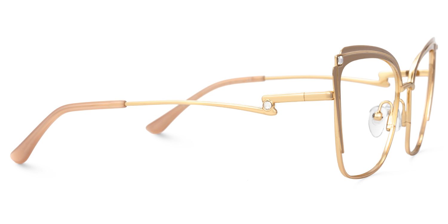 Mariely Cat Eye Brown And Gold Glasses | ZEELOOL Canada3
