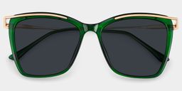 Krystle Square Green Glasses1