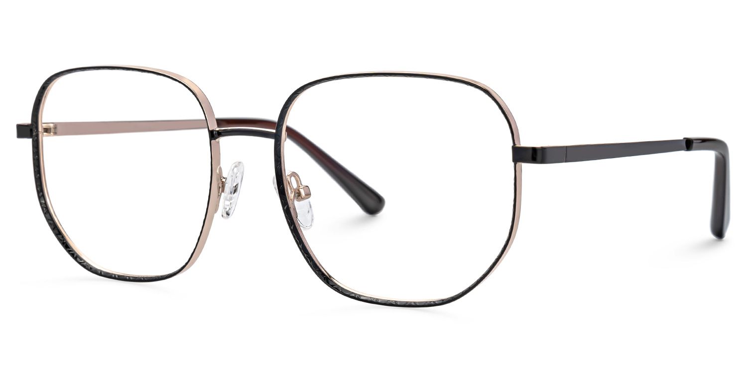 Steeve Metal Square Black Frame Glasses | ZEELOOL Canada1