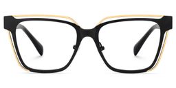 Diorney Rectangle Black Glasses1