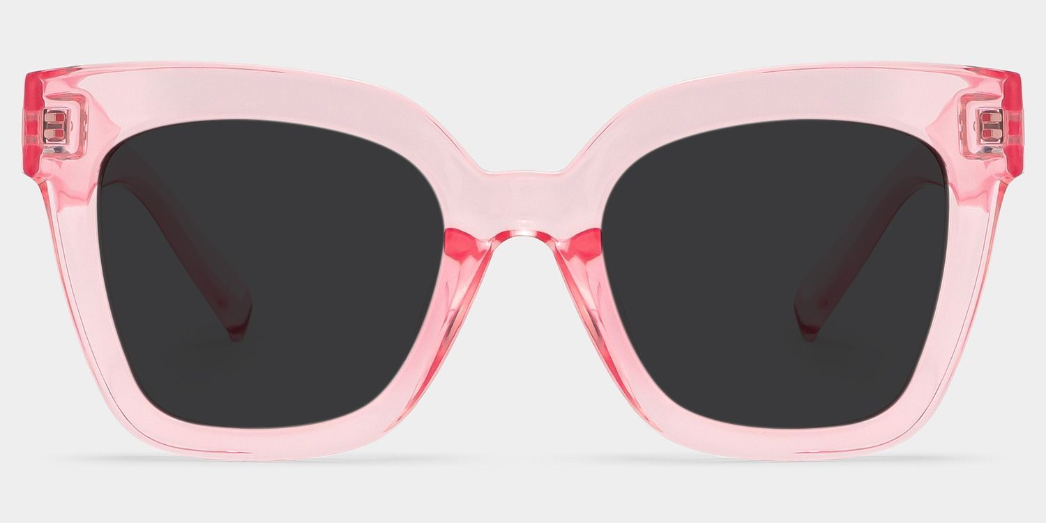 Malcolm Pink Translucent Glasses with Square Frames0
