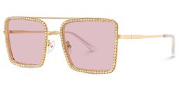 Diva Square Gold Sunglasses1