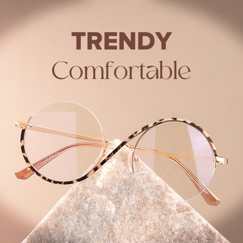 Flozif Tortoise Round Frame Glasses deals -Zeelool4