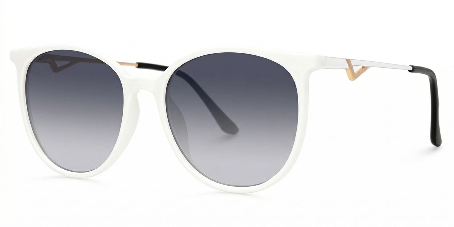 Chanty Round White Thin Frame Glasses | Zeelool Optical1