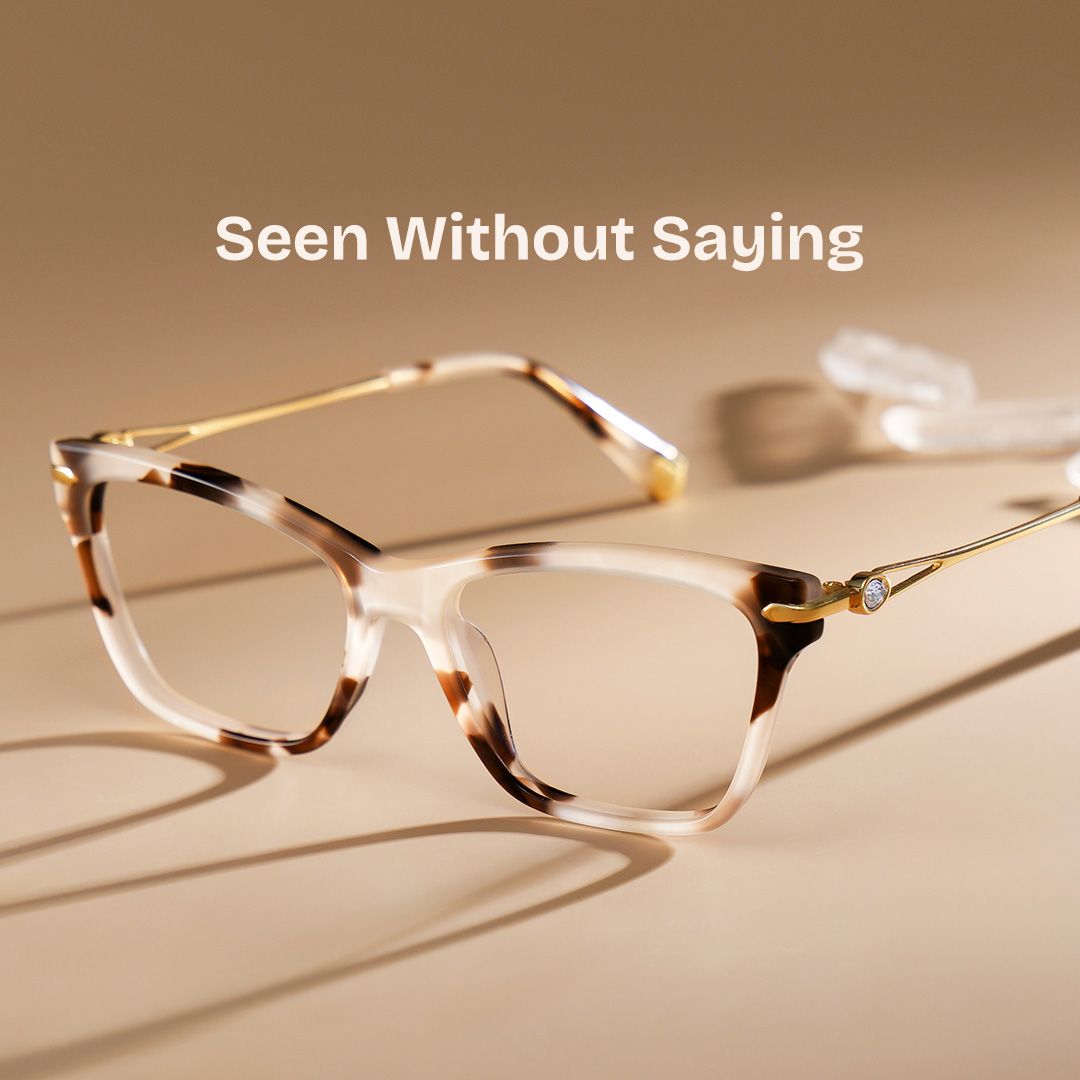 Cat eye Tortoise Eyeglasses- Amelia Mixed Frame Glasses0