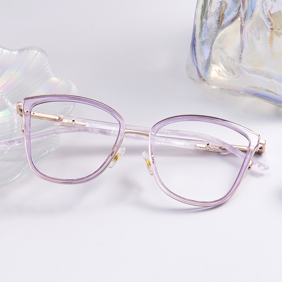 Cateye Transparent Purple Frames - Marisa deals at Zeelool0