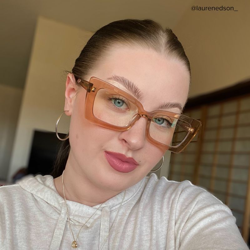 Newell Rectangle Translucent Brown Frame Glasses | ZEELOOL Canada7