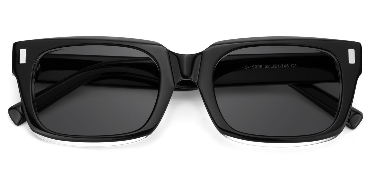 Designer Rectangular Glasses with Clear Rim of Black Frame1