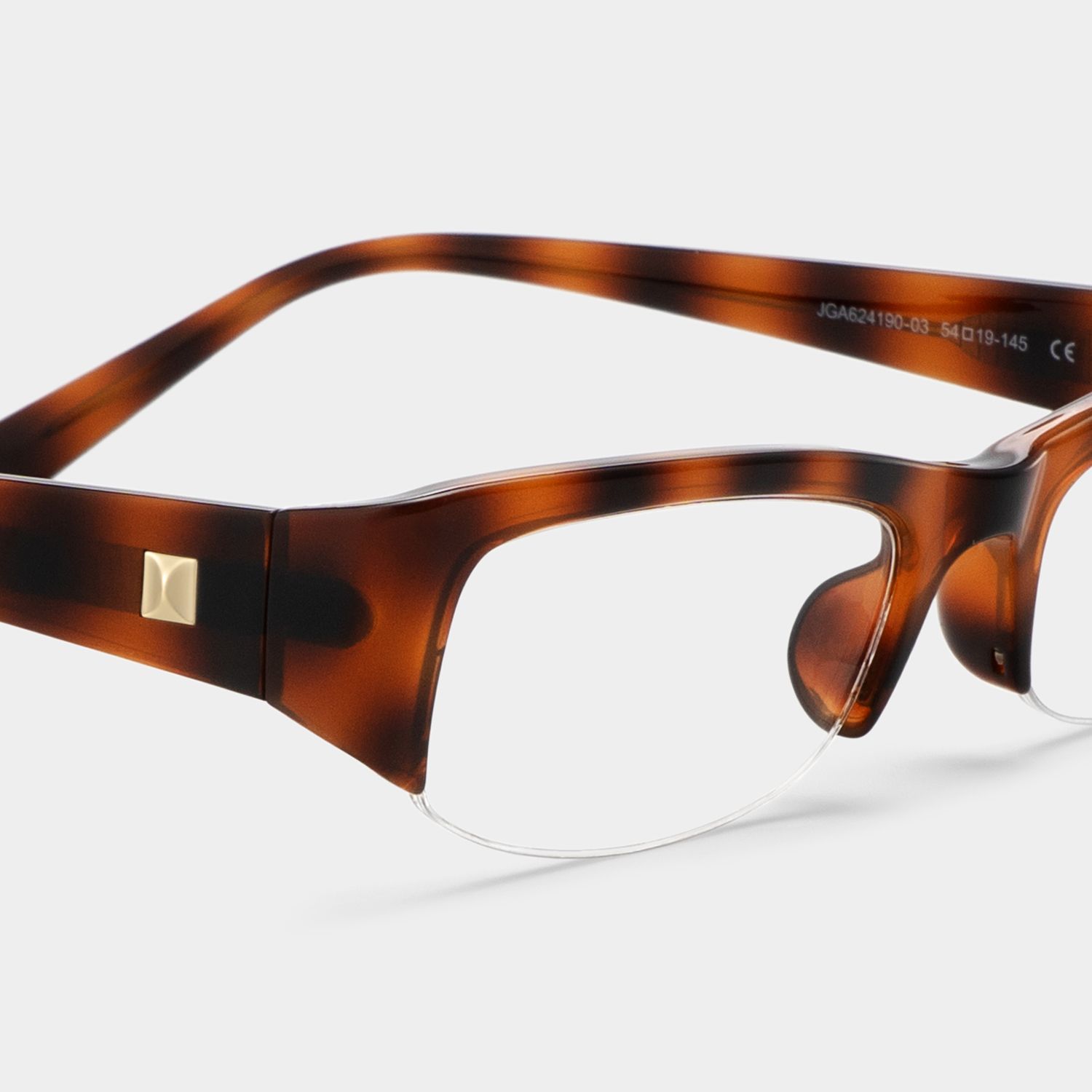 Trevor Brown Half Frame Tortoise Rectangle Glasses | ZEELOOL4