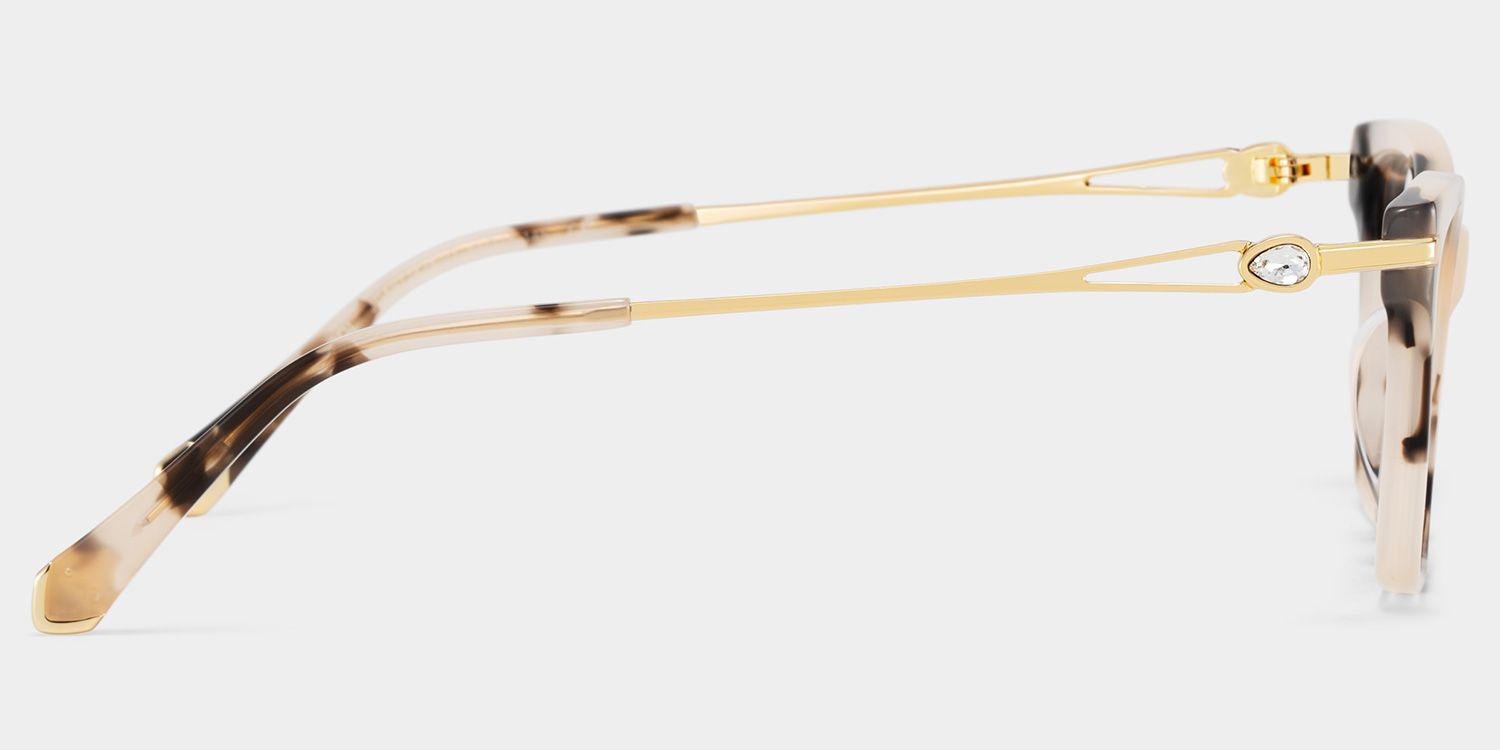 Cat eye Tortoise Eyeglasses- Amelia Mixed Frame Glasses4
