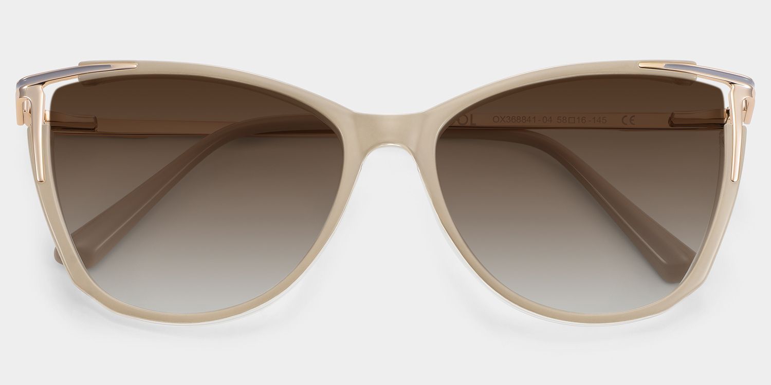 Yomary Cat Eye Khaki Sunglasses for Women & Men | ZEELOOL CA1