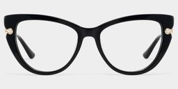 Maggie Cat eye Black Glasses0
