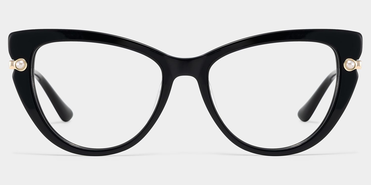 Cat eye Black Eyeglasses- Maggie Mixed Frame Glasses0