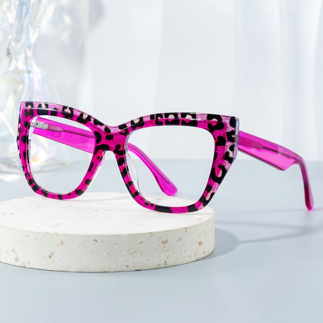 Thurman Purple Tortoise Eyeglasses with Butterfly Design0