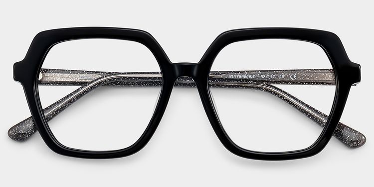 Devon Geometric Black Glasses